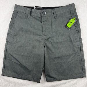 Volcom Frickin Chino Shorts Youth Boys Size 30 Charcoal Grey Modern Straight NWT